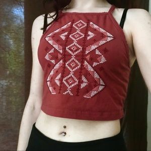 Aztec print crop top